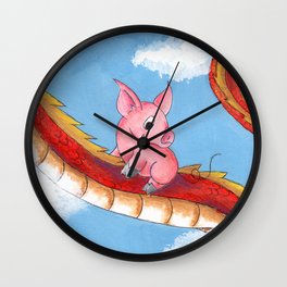 Mythic Flight Wall Clock | Easterndragons, Mythicalcreatures, Newyear, Chinesenewyear, Piglets, Yearofthepig, Pigs, Acrylic, Cuteness, Fantasy 