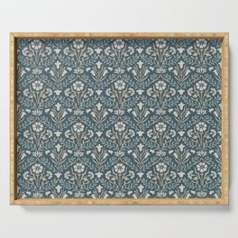 William Morris Bellflowers Indigo Linen Serving Tray