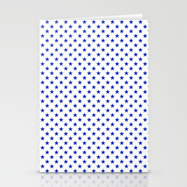 Cobalt Blue Star Pattern on White Stationery Cards