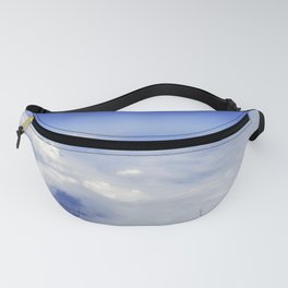 Sky Above the Clouds, Cloudscape background, Blue Sky and Fluffy Clouds Fanny Pack