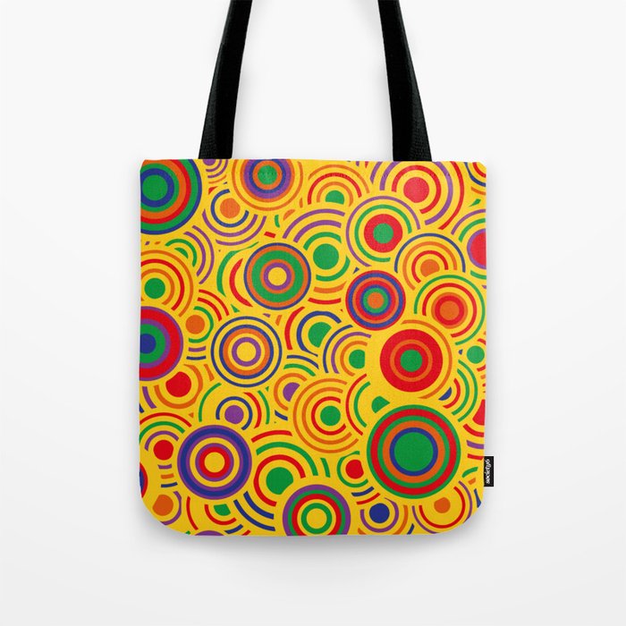 Bright Colors Pop Funky Colorful Circles  Tote Bag
