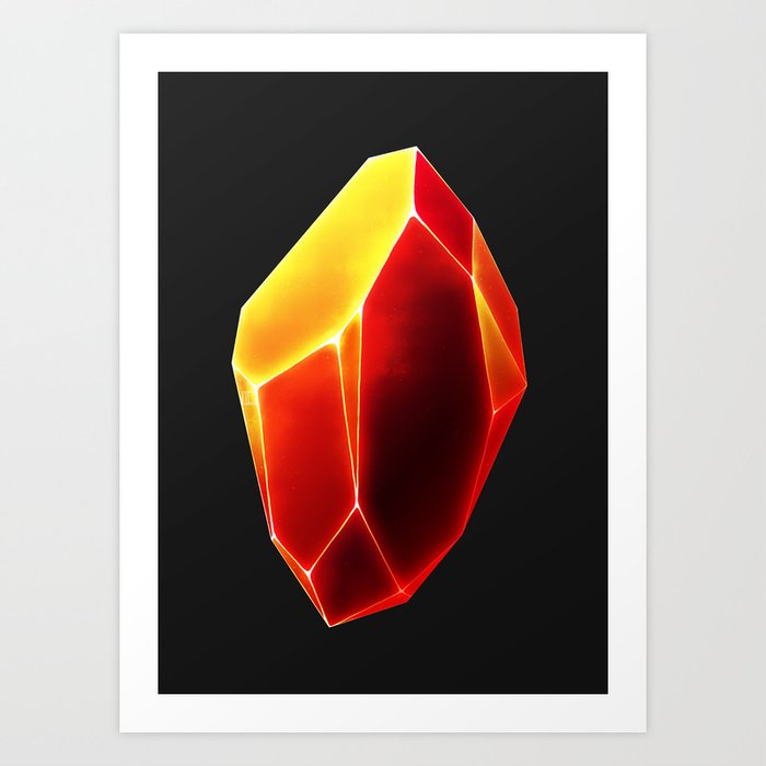 Red Crystal Shard Art Print