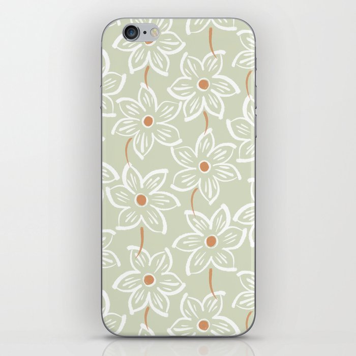 Field of Flowers | Sage Green & Rust | Pattern iPhone Skin