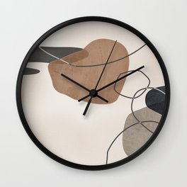 Linkedin Abstract in Taupe, Cinnamon and Charcoal Grey Wall Clock | Interior, Pattern, Office, Design, Circles, Gray, Abstract, Cinnamon, Lines, Graphicdesign 