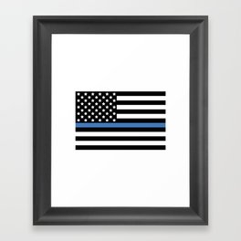 Blue Thin Flag Police Law Enforcement Flag Framed Art Print