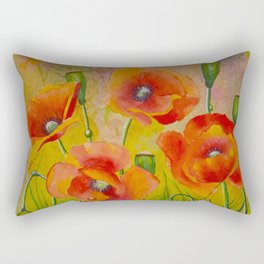 Poppies field fantasy Rectangular Pillow | Design, Painting, Field, Poppies, Nature, Fantasy, Svetlana, Flower, Floral, Art 