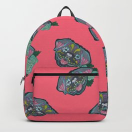 Sugar Skull Pug Pattern Pink Backpack
