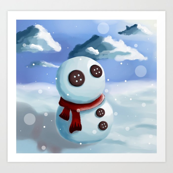 Cute Baby Snowman Winter Christmas Scene · Creative Fabrica