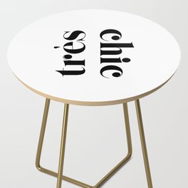 Tres Chic French Artwork Side Table