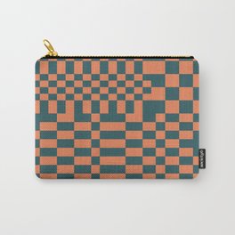 Checkerboard Pattern - Green Orange Carry-All Pouch