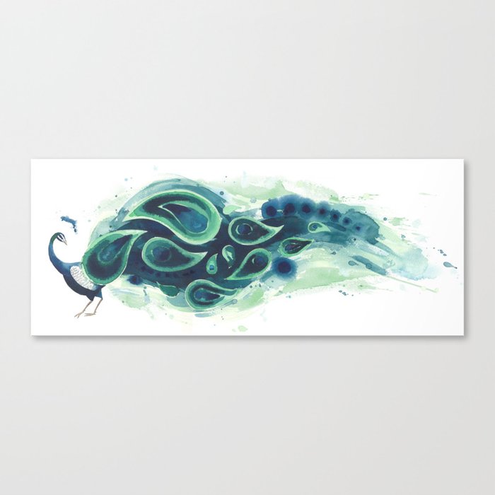 Horizontal Peacock Canvas Print