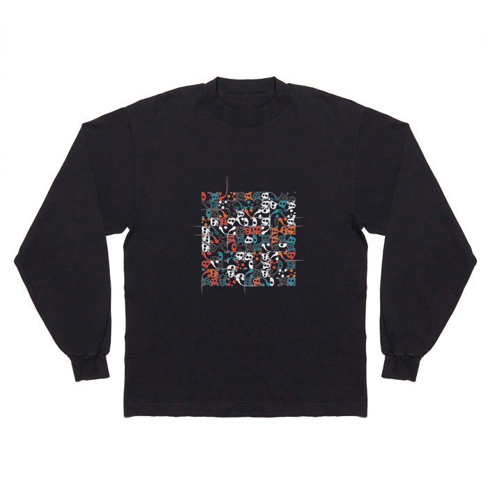 Contemporary Persian Calligraphy - Composition with letter Vave, Mim & Hea Long Sleeve T Shirt