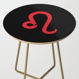 Red Leo Astrology Zodiac Sign Art Side Table