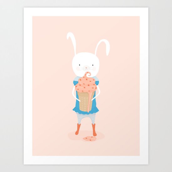 Fiona and Her Carrot Cake Ice Cream Cone Art Print