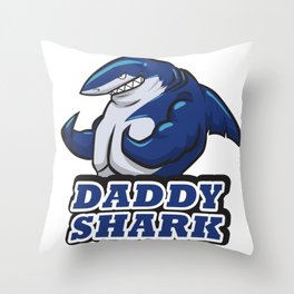 Daddy shark Throw Pillow