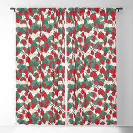 Strawberries and leaves Blackout Curtain