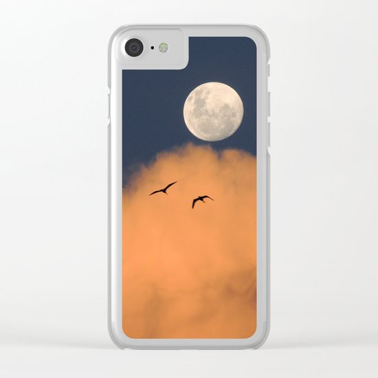 Moon cloud sky 7 Clear iPhone Case