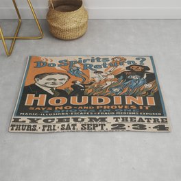 Vintage poster - Houdini - Do Spirits Return? Area & Throw Rug