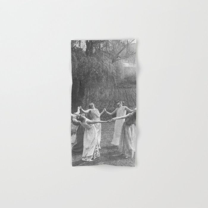 Circle Of Witches Vintage Women Dancing Black And White Hand & Bath Towel