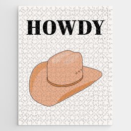 Howdy - Cowboy Hat Neutral Beige Jigsaw Puzzle