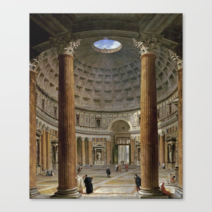 Giovanni Paolo Panini  -  The Interior Of The Pantheon  Rome Canvas Print