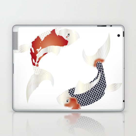 Japanese style two artistic carp Laptop & iPad Skin
