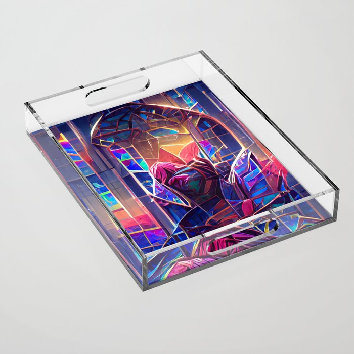 Stained Glass Abstraction Acrylic Tray