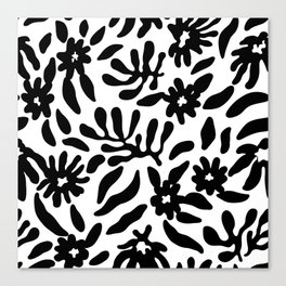 Black and white flower nature pattern Canvas Print