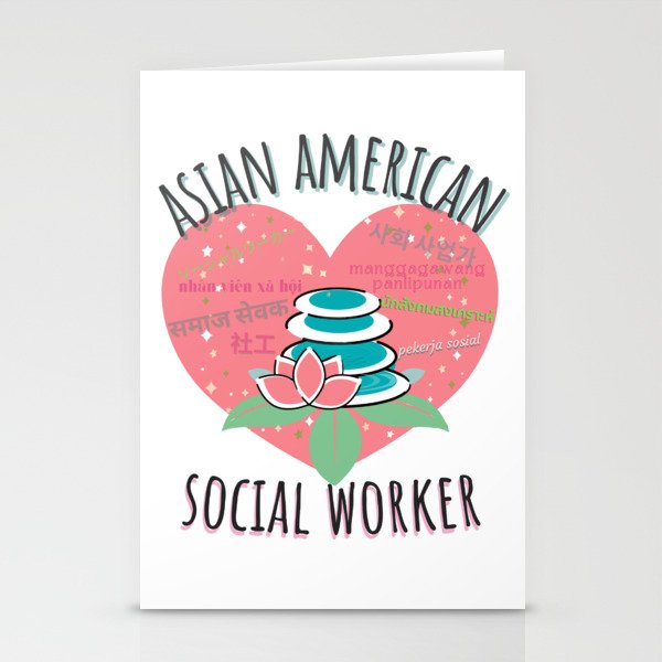 Asian American Social Worker Stationery Cards