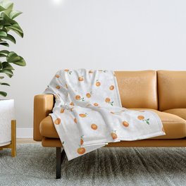 Clementines Watercolor Painting Throw Blanket