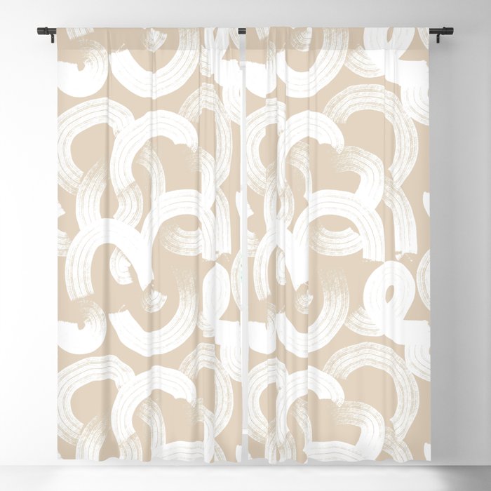 Tor in Tan Blackout Curtain | Graphic-design, Digital, Pattern, Watercolor, Tan, Brushstrokes, Ink, Abstract, Expressive, Zen