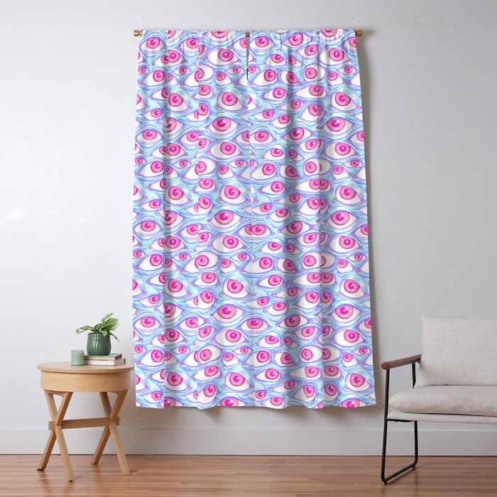 Wall Of Eyes In Baby Blue Blackout Curtain By Paisleydrawrs Society6