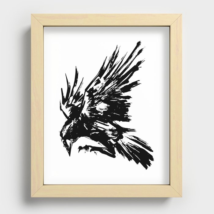 Crow splash Recessed Framed Print