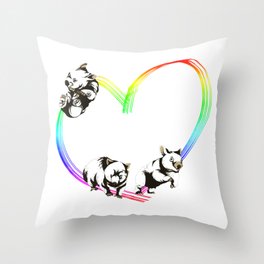 Rainbow Love Wombat Throw Pillow