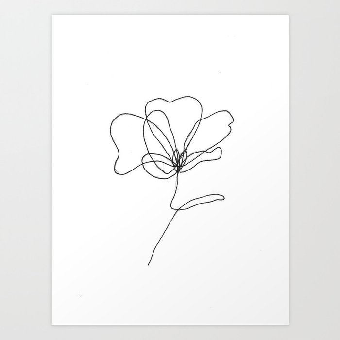 Line Flower Art Print