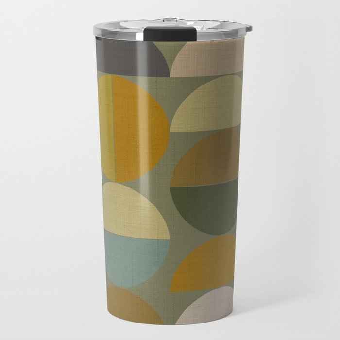 mid century geometric abstract green Travel Mug