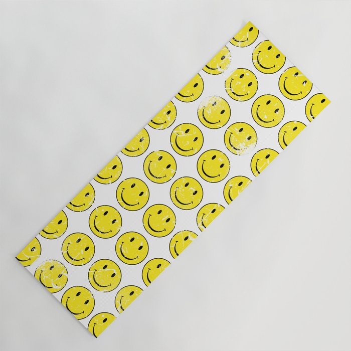 Smiley Face Retro 70 s Vintage 70 s Graphic Yoga Mat by Awesome District Society6