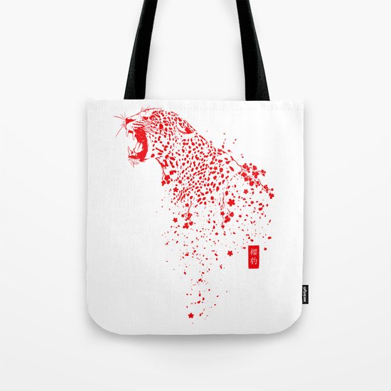 Sakura Leopard Tote Bag