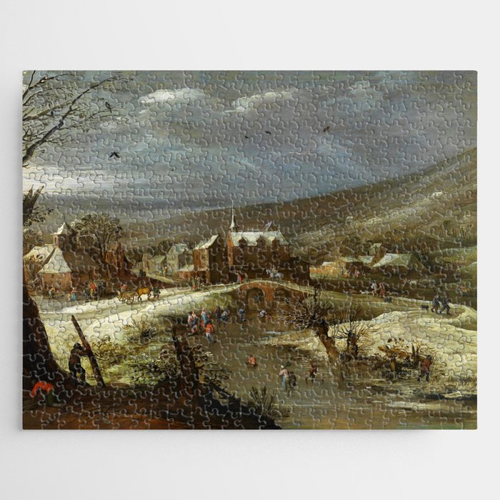 Jan Brueghel The Elder, Joos de Momper (II) "Landscape with skaters" Jigsaw Puzzle