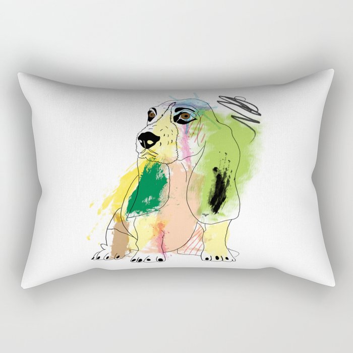 cute dog painting  Rectangular Pillow