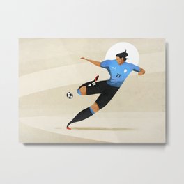 cavani Metal Print | Soccer, Style, Psg, Shooting, Illustration, Worldcup2018, Napoli, Design, Ball, Player 