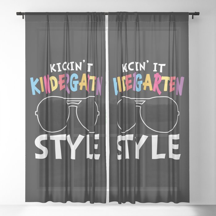 Kickin' It Kindergarten Style Sheer Curtain