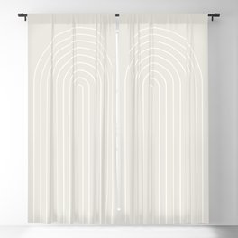 Minimal Arch II Natural Off White Modern Geometric Lines Blackout Curtain