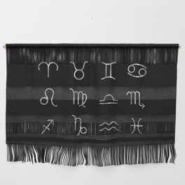 Zodiac constellations symbols in silver Wall Hanging