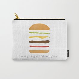 Everything Will Fall into Place Carry-All Pouch | Funny, Motivational, Kitchenart, Drawing, Digital, Food, Fastfood, Comic, Funnygift, Hamburger 