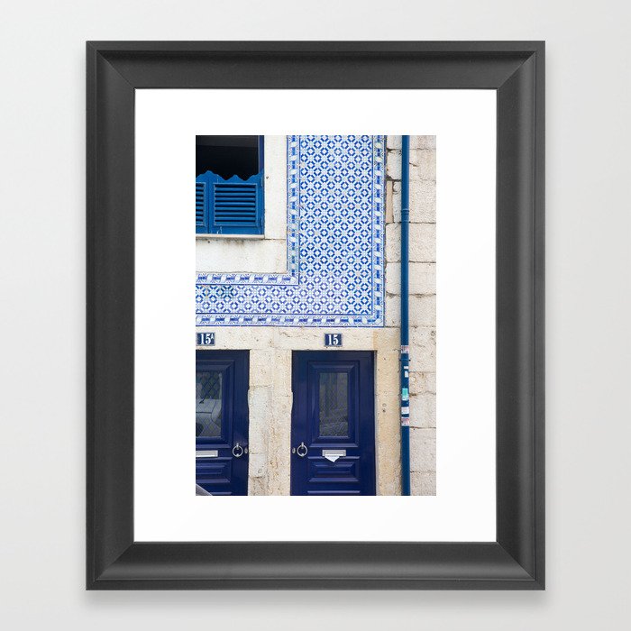 Blue Tile House, Alfama Framed Art Print