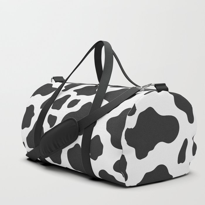 Black and White Cow Print Duffle Bag