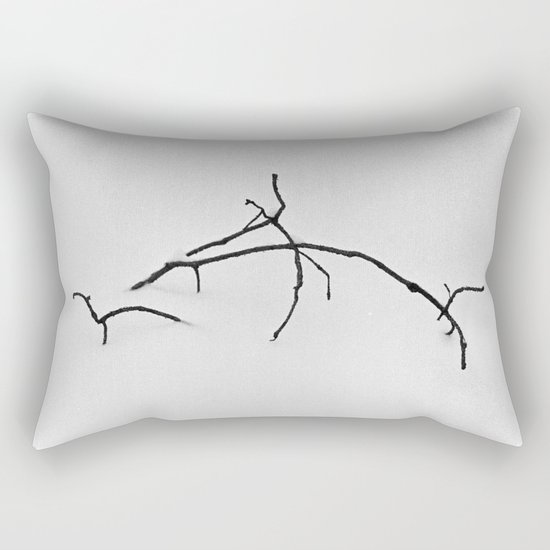 Branch in snow Rectangular Pillow