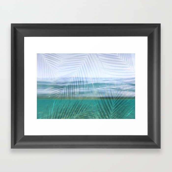 Palms over water  Framed Art Print