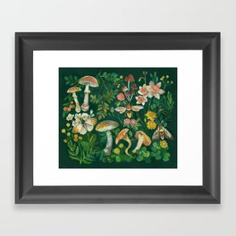 Mushrooms Dandelion Garden Framed Art Print